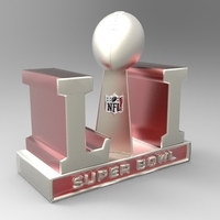 Small 2017 NFL SUPER BOWL TROPHY & ALL 32 TEAM HELMETS  (PACKAGE) 3D Printing 124359