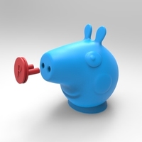 Small peppa toothpaste dispenser cap and plug 3D Printing 124668