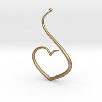 Small Love Heart Pendant 3D Printing 124675