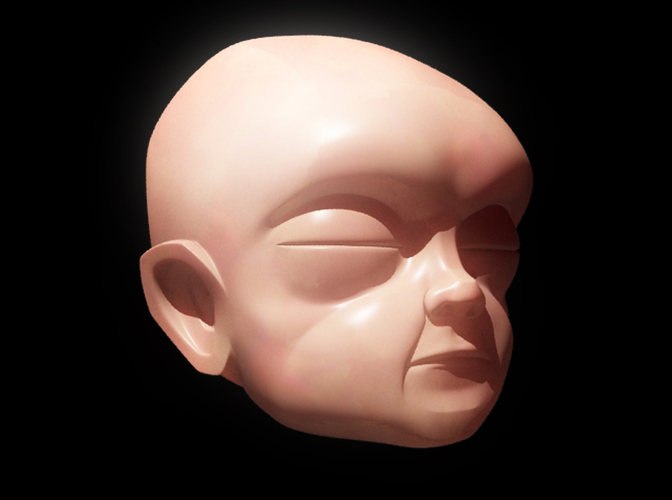 Creepy Baby Bust 3D Print 124769