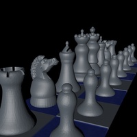 Small Chess Game "easy print" 3D Printing 125410