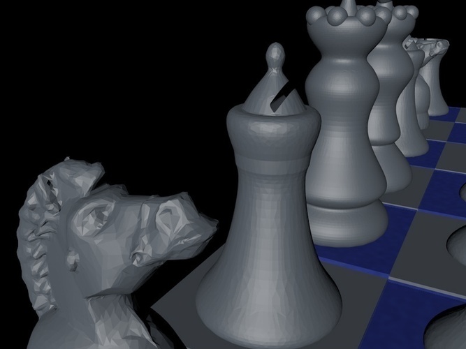 Chess Game "easy print" 3D Print 125418
