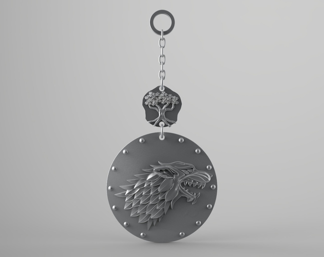 House Stark - Keychain 3D Print 126290
