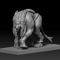 Small Humanoid Lion Creature 3D Printing 127170