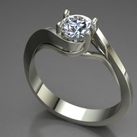 Small Solitaire Ring 3D Printing 127622