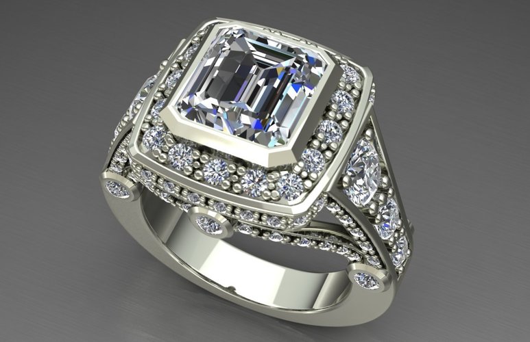 Diamond Ring Jewelry 3D Print 127928