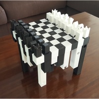 Small Hollow3 Chessboard 3D Printing 128728