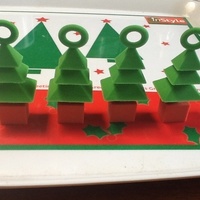 Small 3d xmas tree mini ornaments 4 set 3D Printing 12920