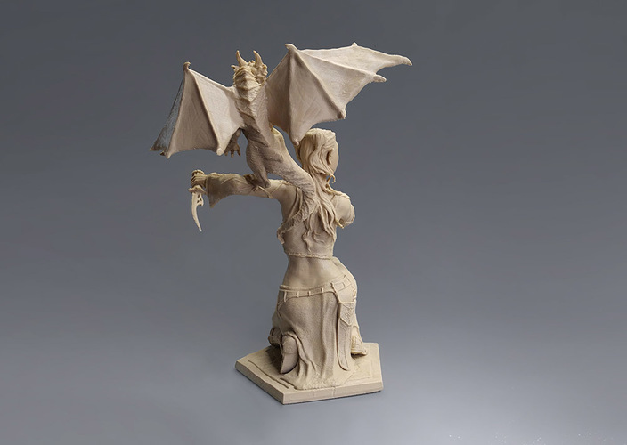 Woman and Dragon 3D Print 129400 Woman and Dragon 3D Print 129400