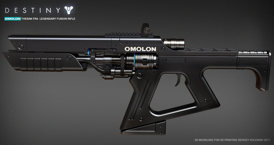 THESAN FR4 Legendary Fusion Rifle 3D Print 129606 THESAN FR4 Legendary Fusion Rifle 3D Print 129606