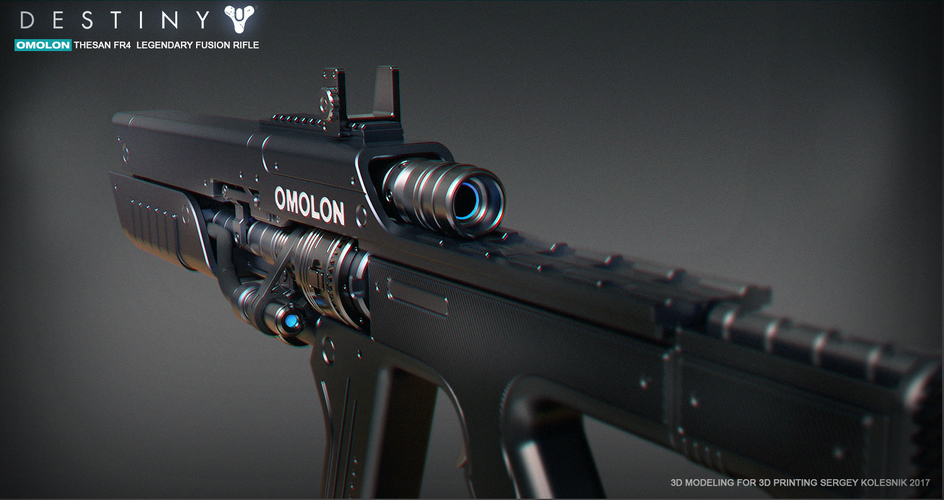 THESAN FR4 Legendary Fusion Rifle 3D Print 129609 THESAN FR4 Legendary Fusion Rifle 3D Print 129609