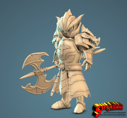 Laika Fire Knight 3,5 inches Tall 3D Print 130003 Laika Fire Knight 3,5 inches Tall 3D Print 130003