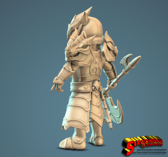 Laika Fire Knight 3,5 inches Tall 3D Print 130004 Laika Fire Knight 3,5 inches Tall 3D Print 130004