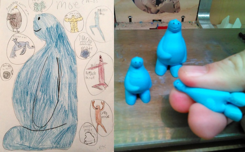 Moe - Kid drawing to 3D mini 3D Print 131041