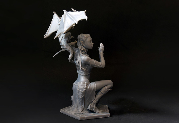 Woman and Dragon 3D Print 131172 Woman and Dragon 3D Print 131172
