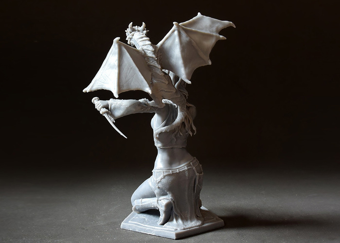 Woman and Dragon 3D Print 131174 Woman and Dragon 3D Print 131174