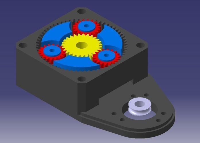 NEMA23 planetary gearbox with an encoder mount, 3.333 gear reduc 3D Print 131245