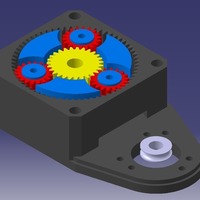 Small NEMA23 planetary gearbox with an encoder mount, 3.333 gear reduc 3D Printing 131245