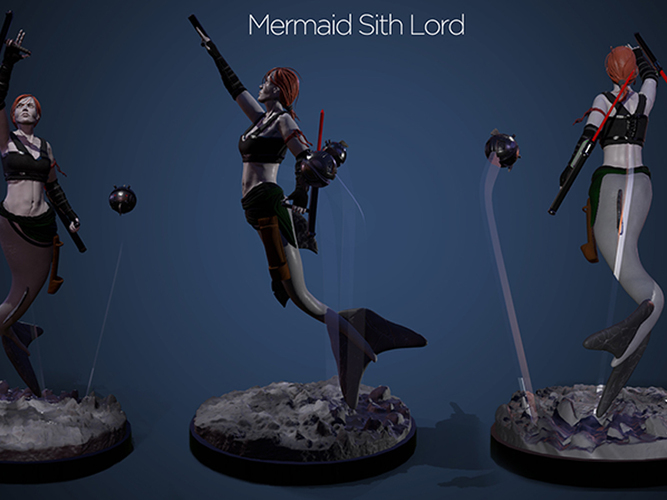 Mermaid Sith Lord - Pinshap Character Modeling Contest 3D Print 131349