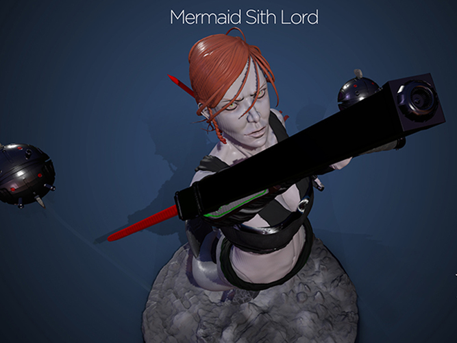Mermaid Sith Lord - Pinshap Character Modeling Contest 3D Print 131351