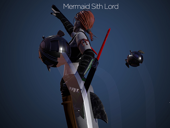 Mermaid Sith Lord - Pinshap Character Modeling Contest 3D Print 131352