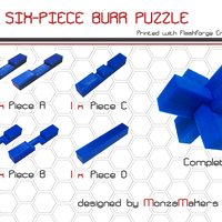 Small Six-piece Burr Puzzle 3D Printing 131799