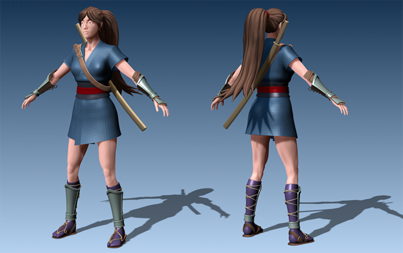 Kunoichi Ninja Girl 3D Print 133534