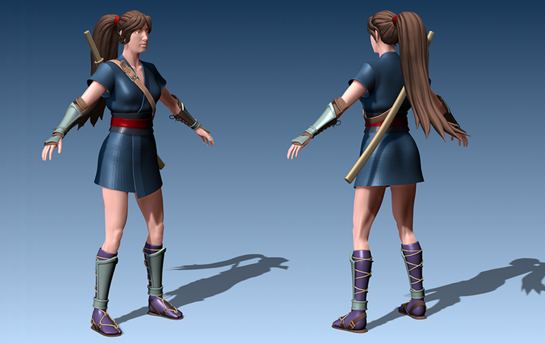 Kunoichi Ninja Girl 3D Print 133535