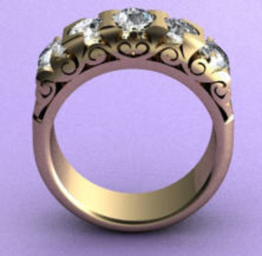 Fashion Bridged Ring 3D Print 133730