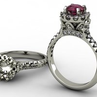 Small Elegant Engagement Ring  3D Printing 133745