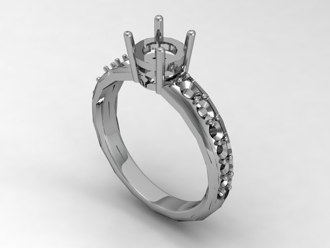 Engagement Ring Solitaire  3D Print 133828