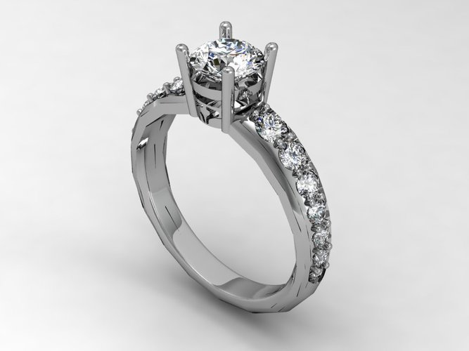 Engagement Ring Solitaire  3D Print 133830