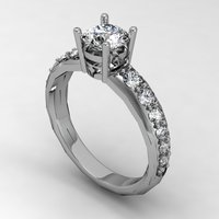 Small Engagement Ring Solitaire  3D Printing 133830