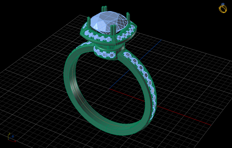 Cocktail Engagement Ring 3D Print 133838