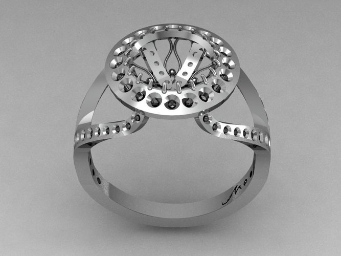 Cocktail Fashion Ring  3D Print 133846