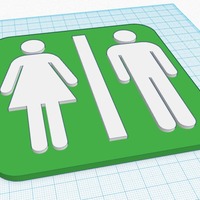 Small Toilet Sign 3D Printing 13389