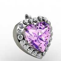 Small Diamond Heart Pendant 3D Printing 133899