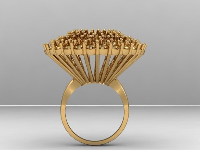 Cluster Stones Fashion Ring 3D Print 133911