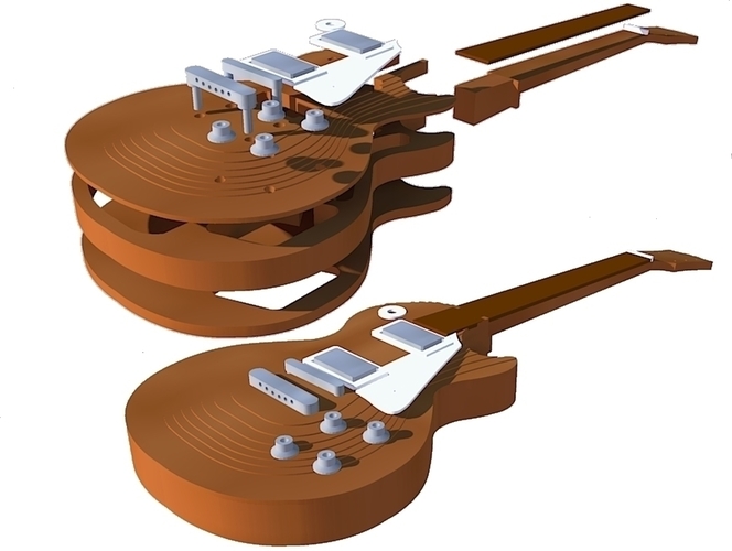 Gibson Les paul 1959 in scale of 1:4 fully 3D printable 3D Print 134176