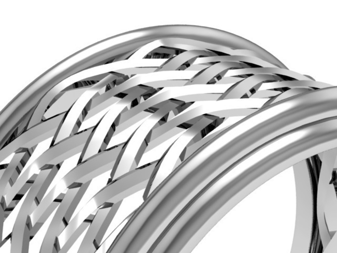 Celtic Weave/Braided Fashion Ring 3D Print 134274