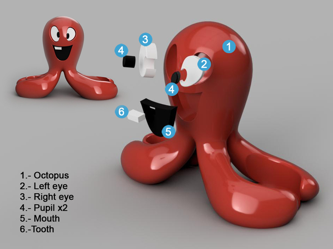  Children's toothbrush base the octopus series Pocoyo 3D Print 134316
