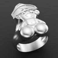 Small Pirate bear ring  3D Printing 135307