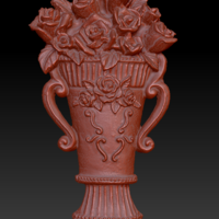 Small Vase with roses 3D Printing 135554