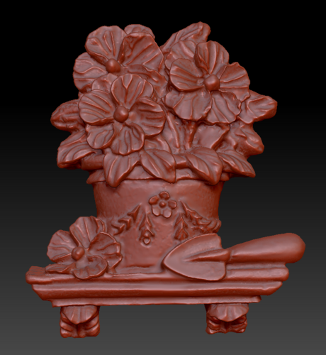 Pot of flowers on a shelf 3D Print 135561