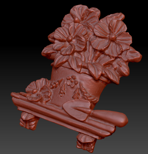 Pot of flowers on a shelf 3D Print 135562