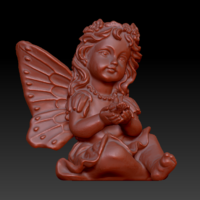 Small Fairy with a dove in his hands 3D Printing 135575