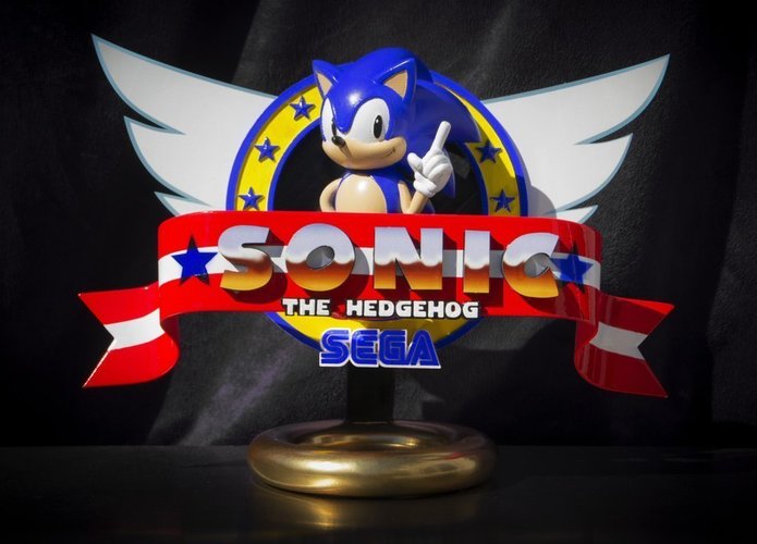 Sonic the Hedgehog! (with Logo) 3D Print 135618