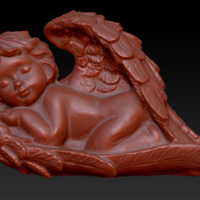 Small Angel sleeping in wings 3D Printing 135851