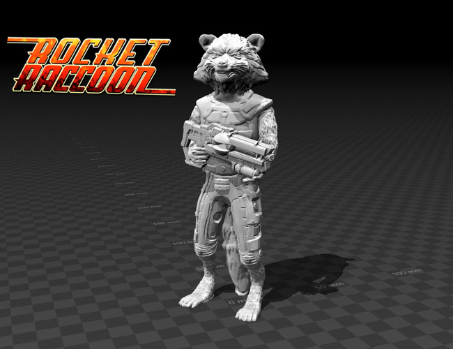 Rocket Raccoon - Guardians of the Galaxy 3D Print 136182 Rocket Raccoon - Guardians of the Galaxy 3D Print 136182