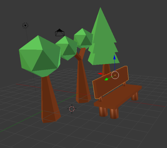 Low Poly Tree With Bench 3D Print 136189